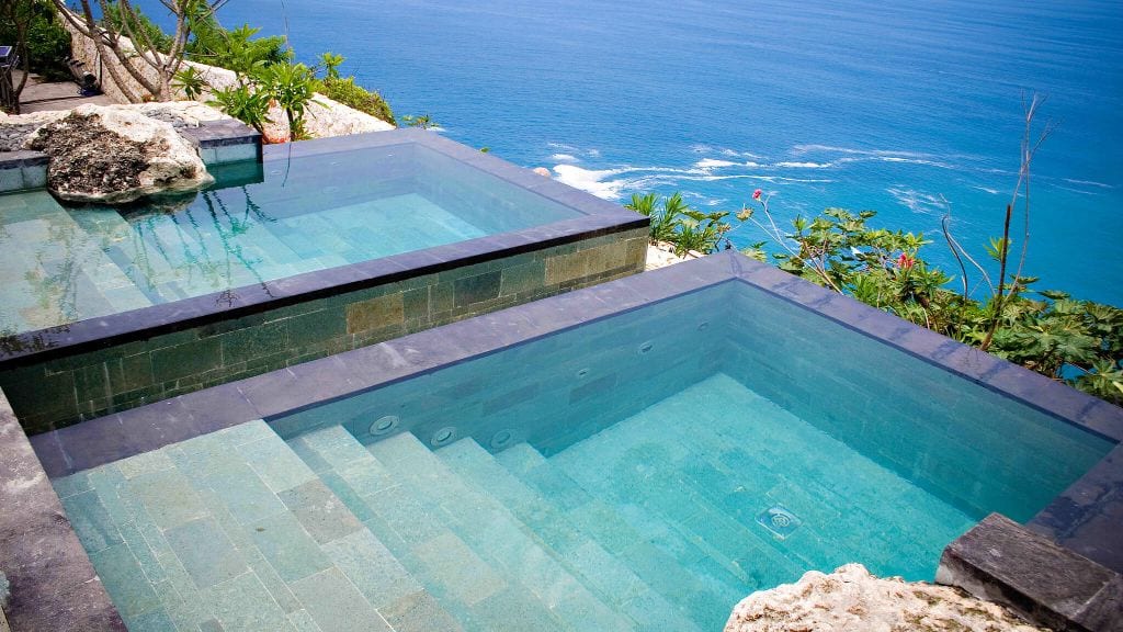 private pools overlooking the ocean Bali