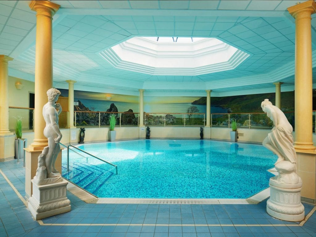 luxury swimming pool at the Culloden Estate in Belfast Ireland