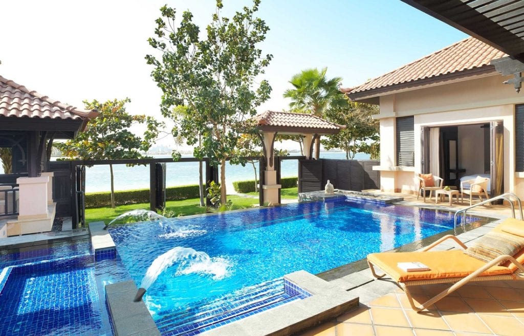 Beach pool villa at Anantara The Palm Dubai review by Beau Monde Luxury Travel Magazine