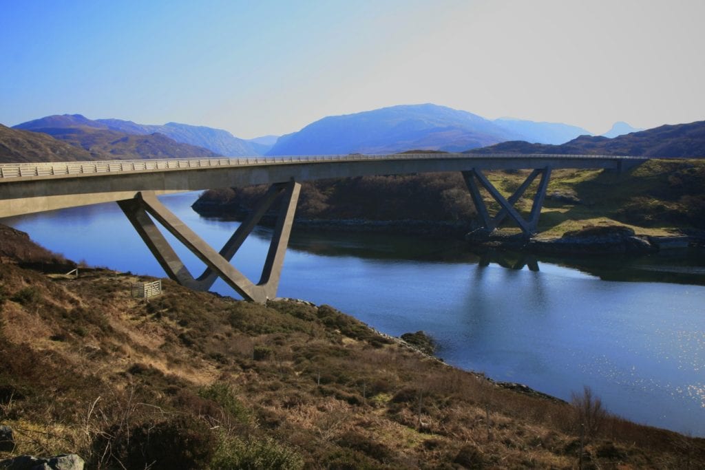 bridge on route 66 and north coast 500 route in scotland