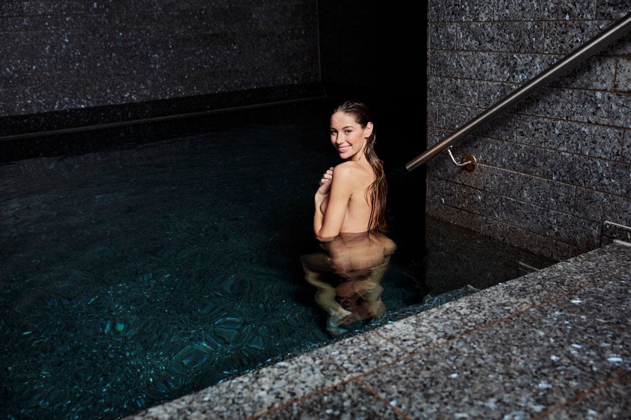woman enjoyed nude swim at Farris Bad Resort and Spa