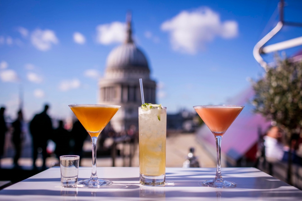 Cocktails and St Pauls Cathedral at Madison Rooftop London
