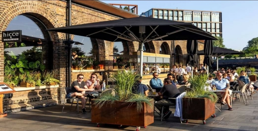 The terrace at Hicce Coal Drops Yard