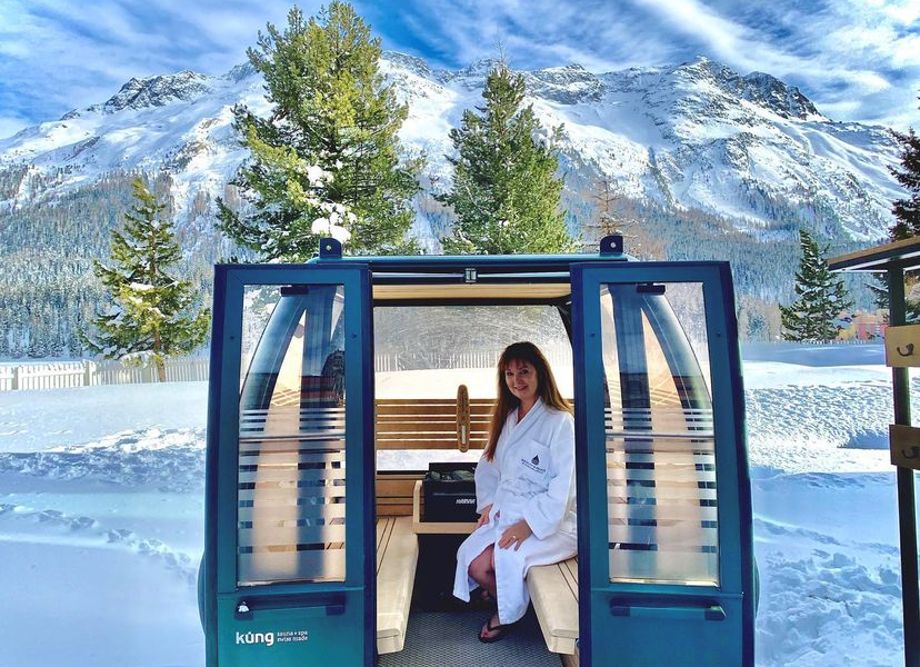 Spa Travel Gal Gondola Sauna St Badrutt's St Moritz