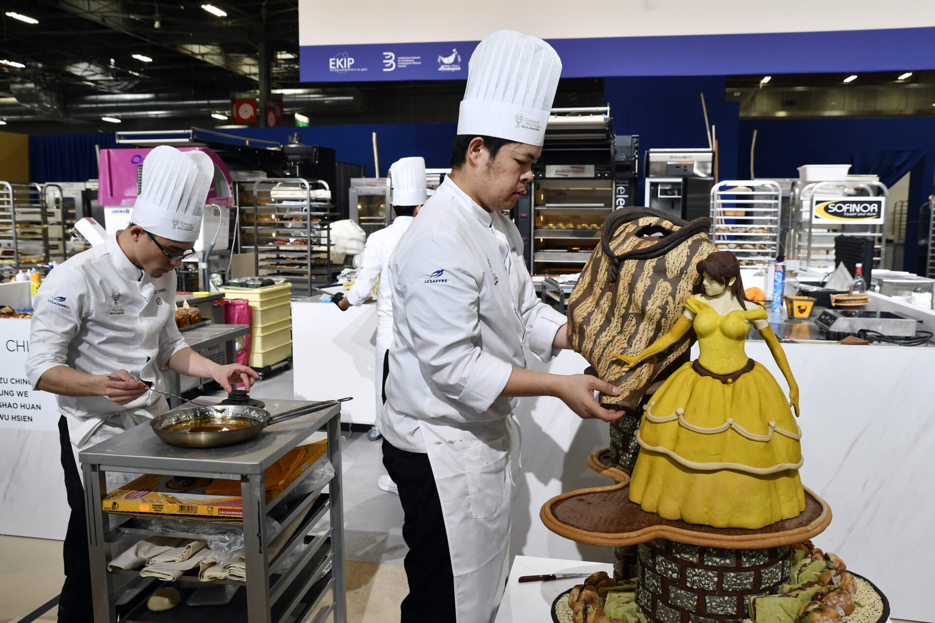 Team Taiwan working on the Beauty and the Beast product for the art category at the Sirha Europain