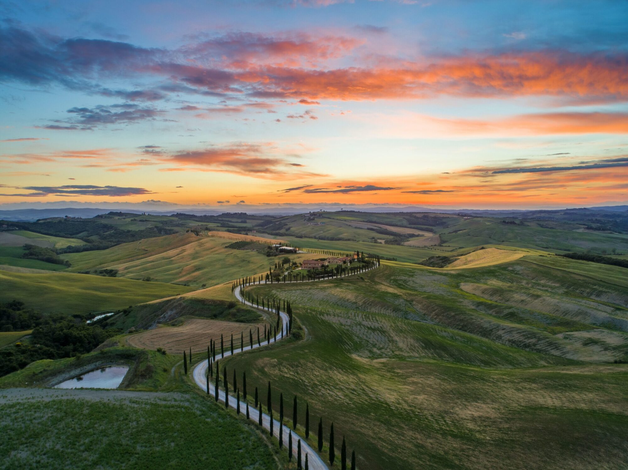 Landscapes in Tuscany are especially beautiful from the skies