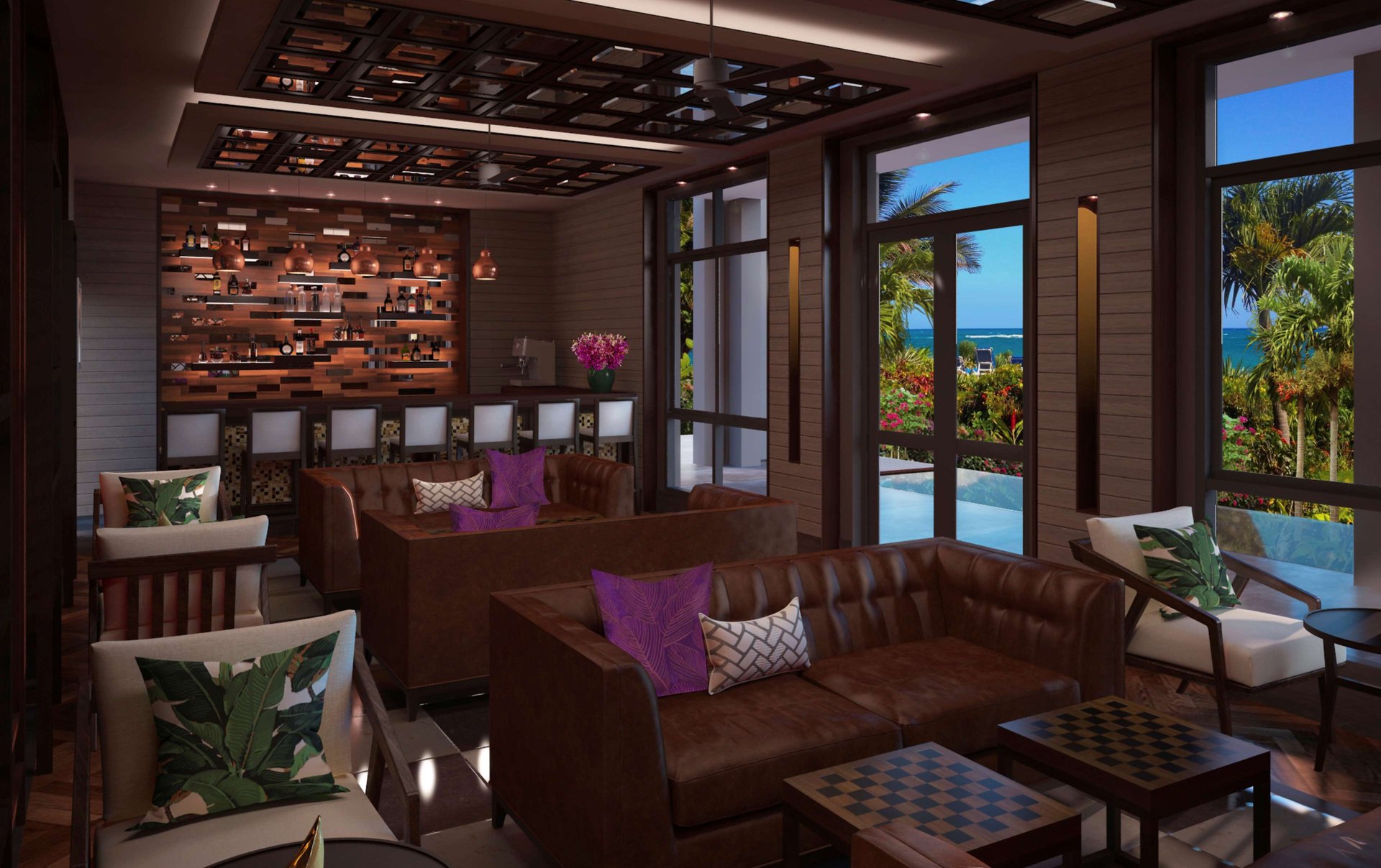 The hotel's cigar bar and lounge, where guests can have an authentic cuban experience trying various cigars and cuban drinks. 