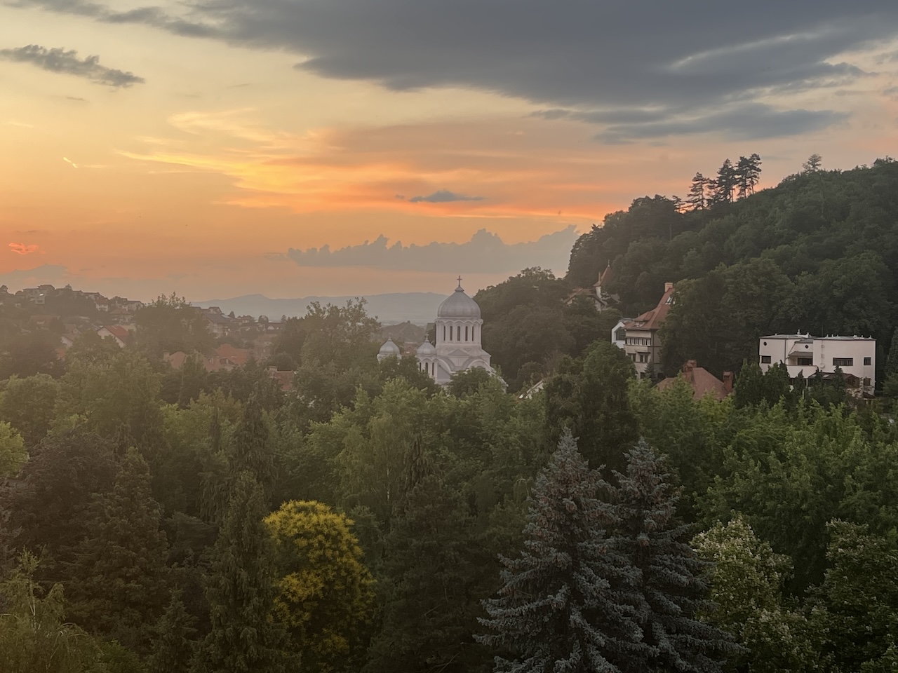 Sunset view of Brasov